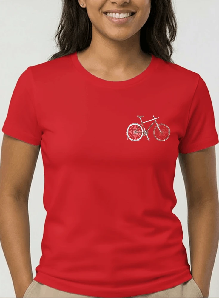 minimalist bike design fahrrad t shirt rennrad gravel mtb radfahrer shirt geschenk fr fahrradfahrer cycling sport outdoor freizeit damen t shirt red