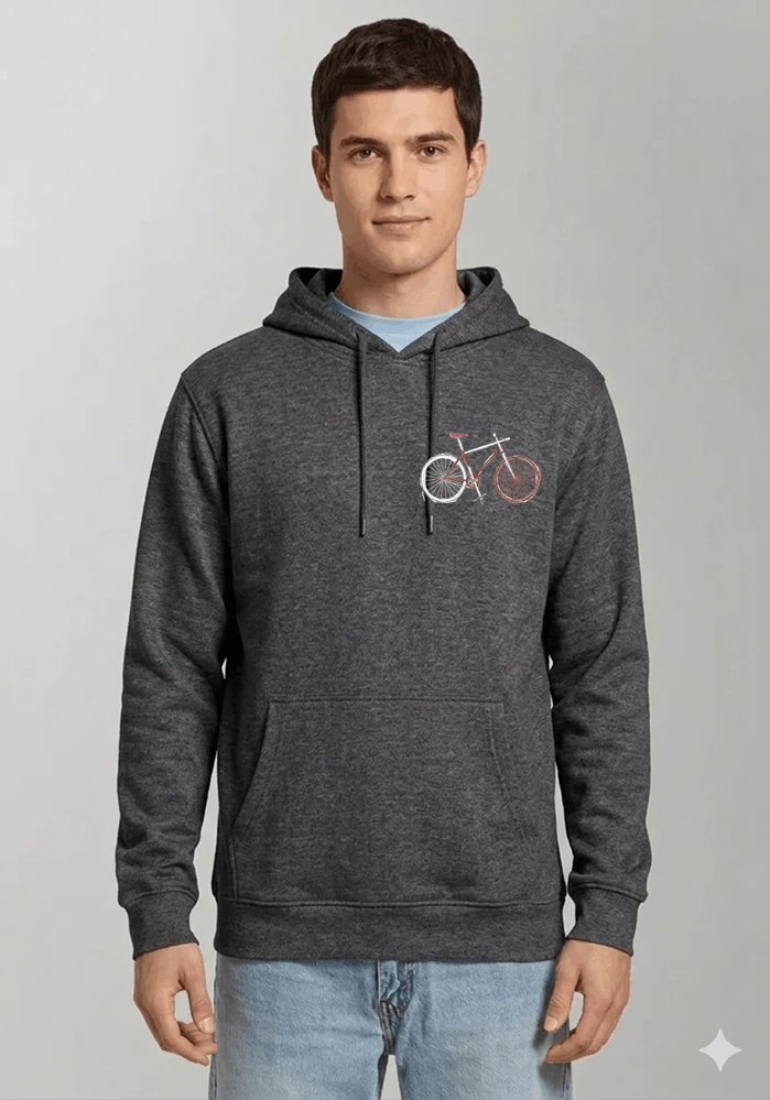 minimalist bike design fahrrad t shirt rennrad gravel mtb radfahrer shirt geschenk fr fahrradfahrer cycling sport outdoor freizeit kapuzenpullover anthracite melange