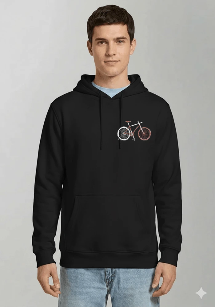 minimalist bike design fahrrad t shirt rennrad gravel mtb radfahrer shirt geschenk fr fahrradfahrer cycling sport outdoor freizeit kapuzenpullover black