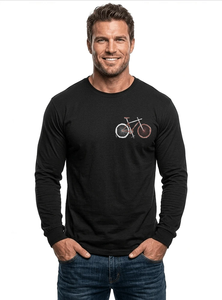 minimalist bike design fahrrad t shirt rennrad gravel mtb radfahrer shirt geschenk fr fahrradfahrer cycling sport outdoor freizeit langarmshirt black
