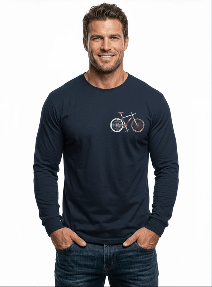 minimalist bike design fahrrad t shirt rennrad gravel mtb radfahrer shirt geschenk fr fahrradfahrer cycling sport outdoor freizeit langarmshirt navy