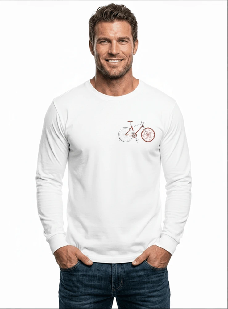 minimalist bike design fahrrad t shirt rennrad gravel mtb radfahrer shirt geschenk fr fahrradfahrer cycling sport outdoor freizeit langarmshirt white