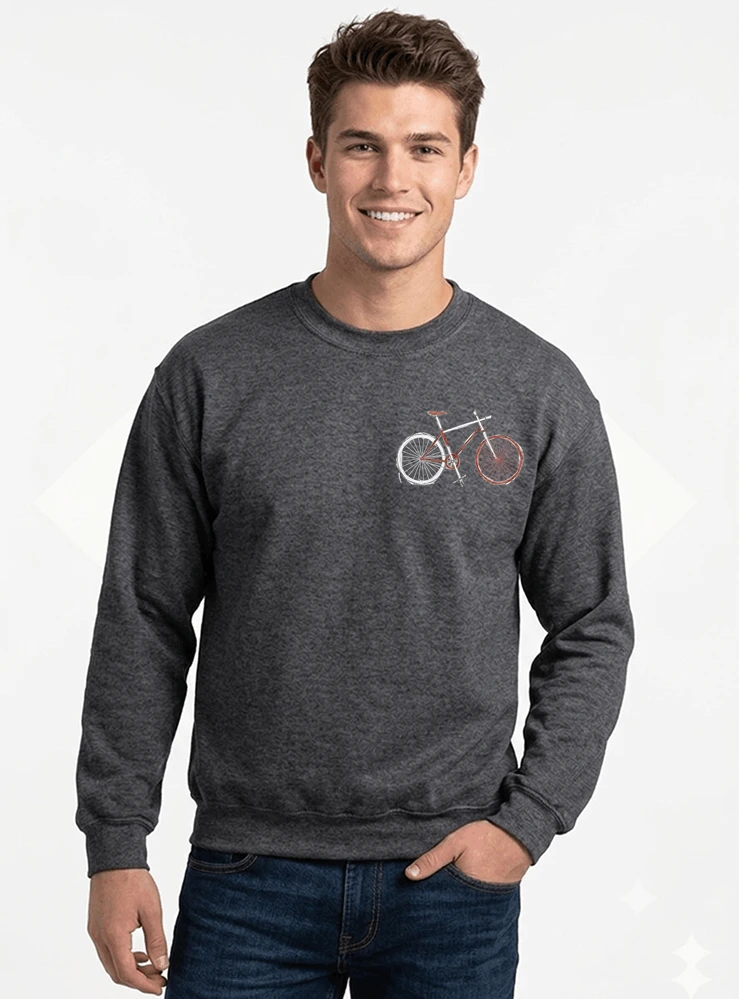 minimalist bike design fahrrad t shirt rennrad gravel mtb radfahrer shirt geschenk fr fahrradfahrer cycling sport outdoor freizeit sweatshirt mit rundhalsausschnitt anthracite melange