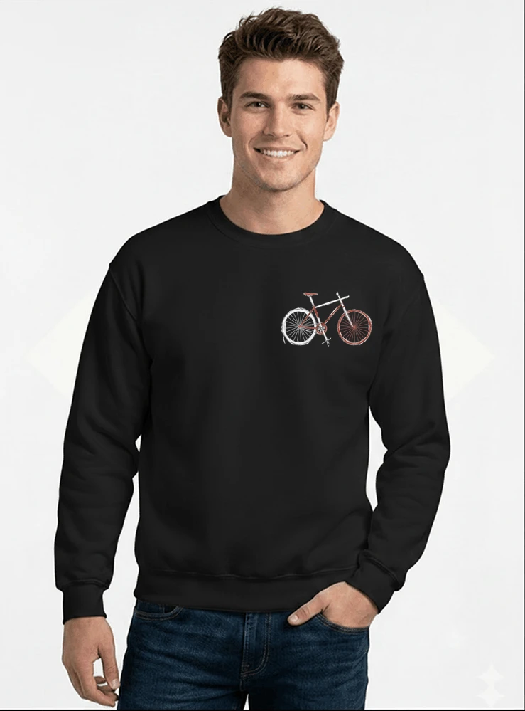 minimalist bike design fahrrad t shirt rennrad gravel mtb radfahrer shirt geschenk fr fahrradfahrer cycling sport outdoor freizeit sweatshirt mit rundhalsausschnitt black