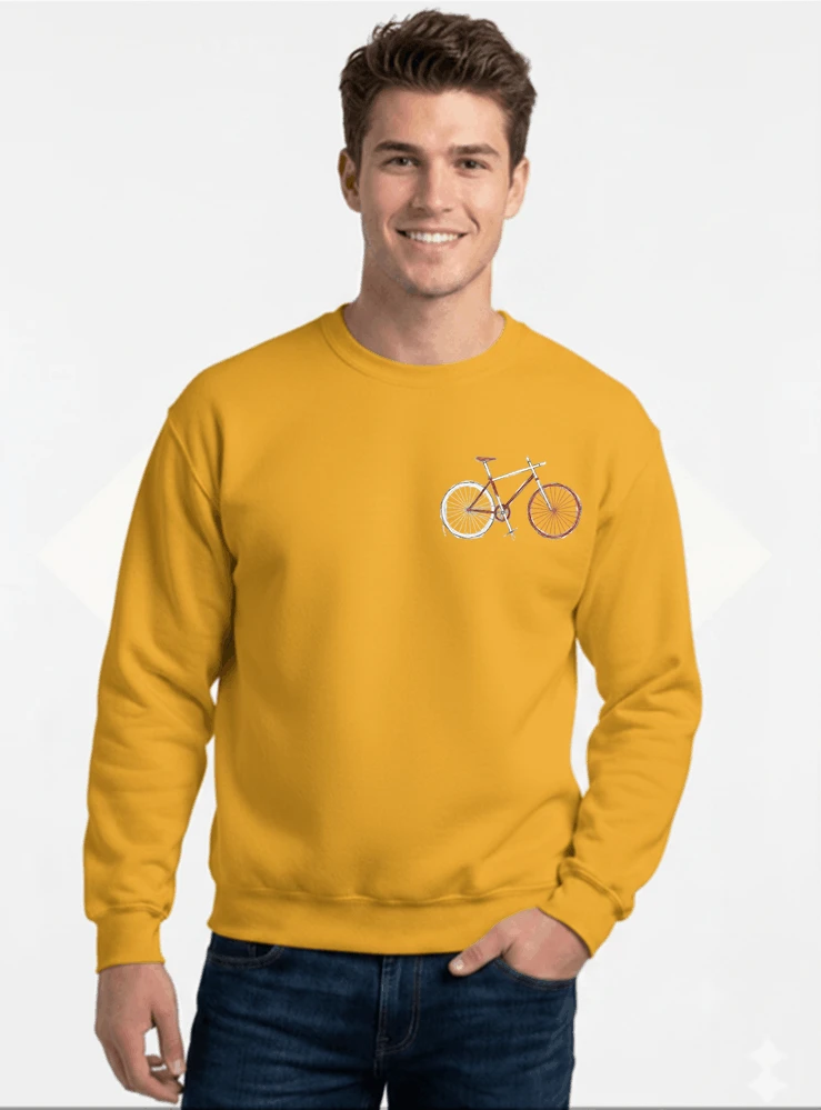 minimalist bike design fahrrad t shirt rennrad gravel mtb radfahrer shirt geschenk fr fahrradfahrer cycling sport outdoor freizeit sweatshirt mit rundhalsausschnitt gold