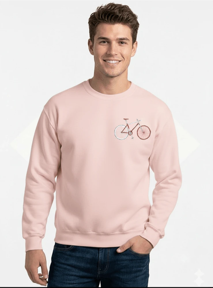 minimalist bike design fahrrad t shirt rennrad gravel mtb radfahrer shirt geschenk fr fahrradfahrer cycling sport outdoor freizeit sweatshirt mit rundhalsausschnitt light pink