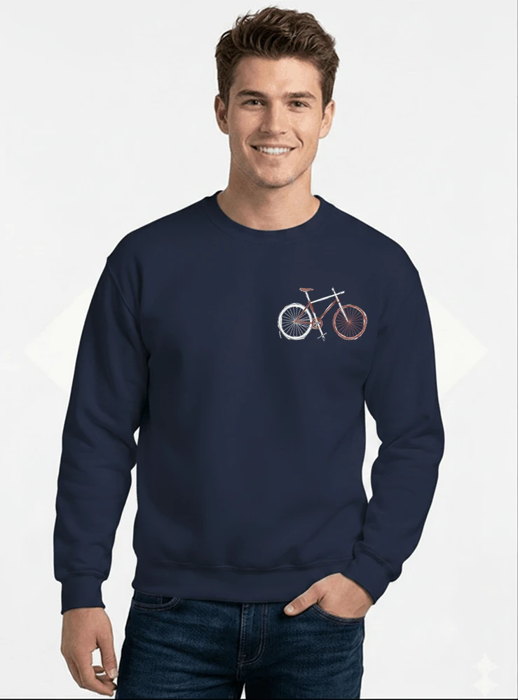 minimalist bike design fahrrad t shirt rennrad gravel mtb radfahrer shirt geschenk fr fahrradfahrer cycling sport outdoor freizeit sweatshirt mit rundhalsausschnitt navy