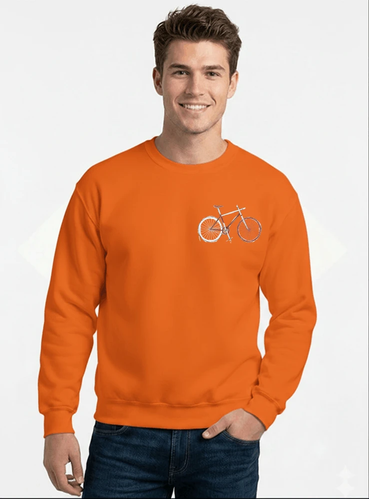 minimalist bike design fahrrad t shirt rennrad gravel mtb radfahrer shirt geschenk fr fahrradfahrer cycling sport outdoor freizeit sweatshirt mit rundhalsausschnitt orange