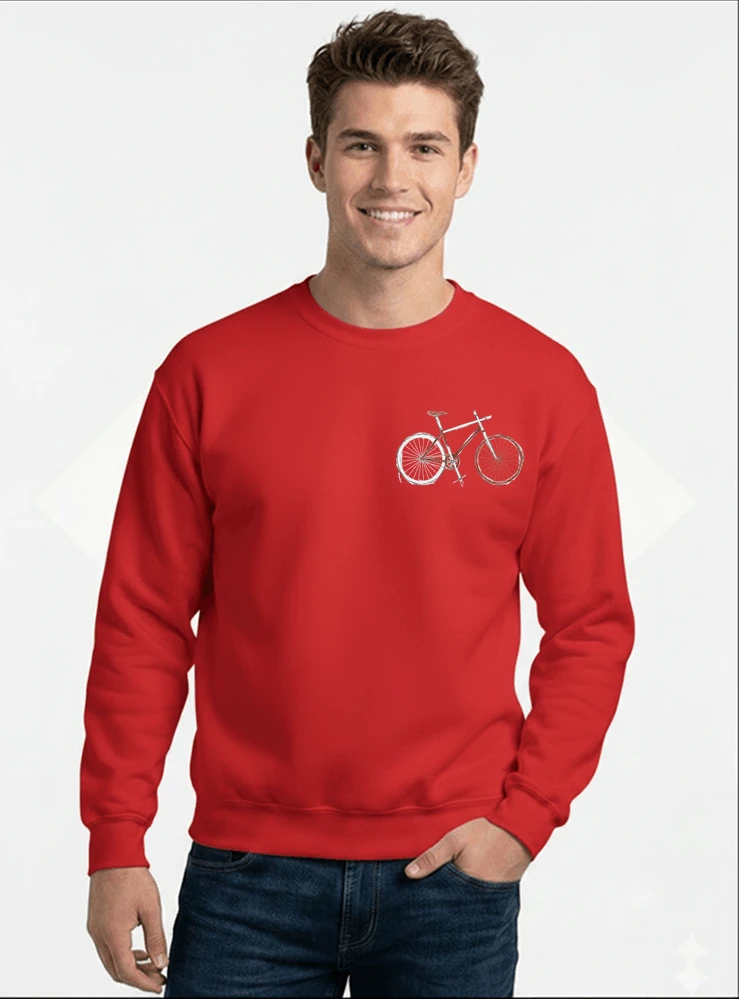 minimalist bike design fahrrad t shirt rennrad gravel mtb radfahrer shirt geschenk fr fahrradfahrer cycling sport outdoor freizeit sweatshirt mit rundhalsausschnitt red