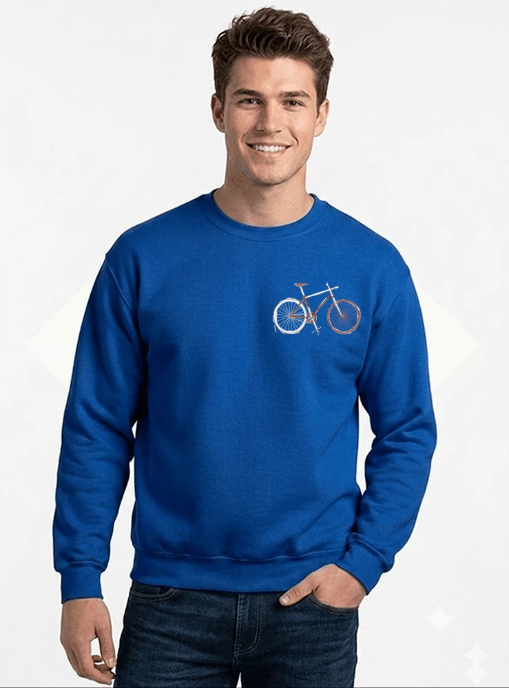 minimalist bike design fahrrad t shirt rennrad gravel mtb radfahrer shirt geschenk fr fahrradfahrer cycling sport outdoor freizeit sweatshirt mit rundhalsausschnitt royal blue