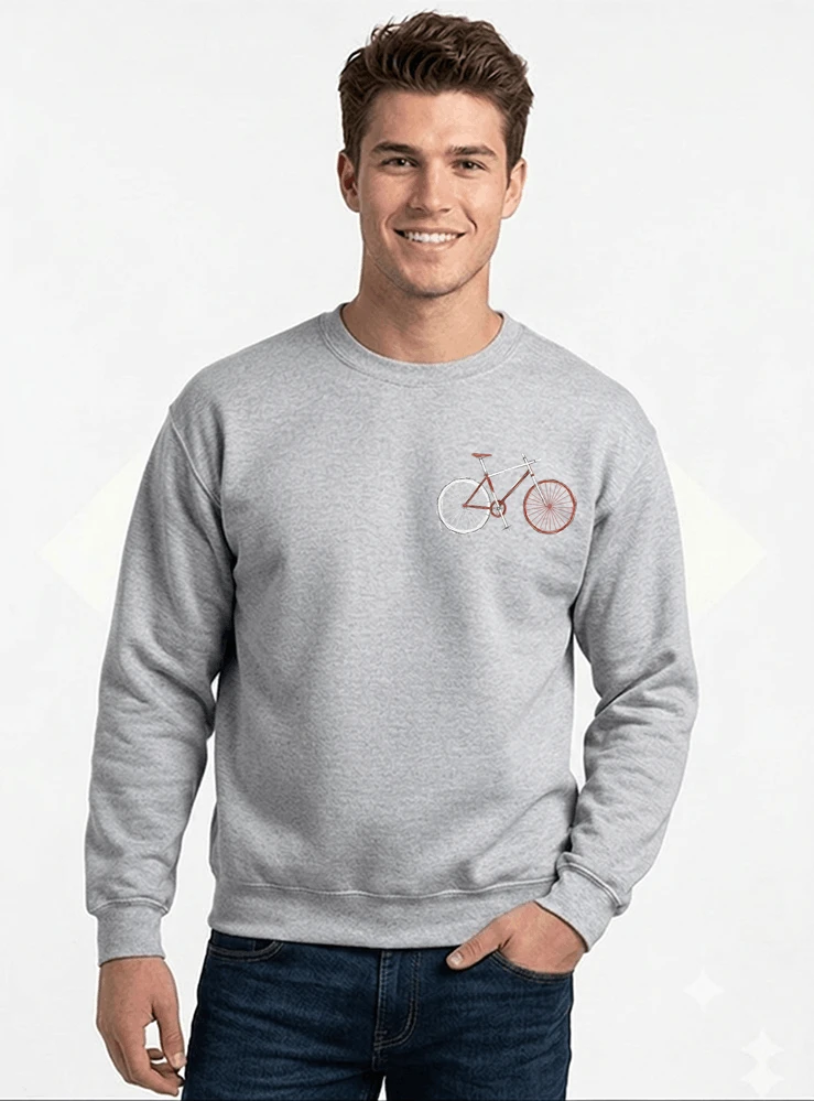minimalist bike design fahrrad t shirt rennrad gravel mtb radfahrer shirt geschenk fr fahrradfahrer cycling sport outdoor freizeit sweatshirt mit rundhalsausschnitt sport grey