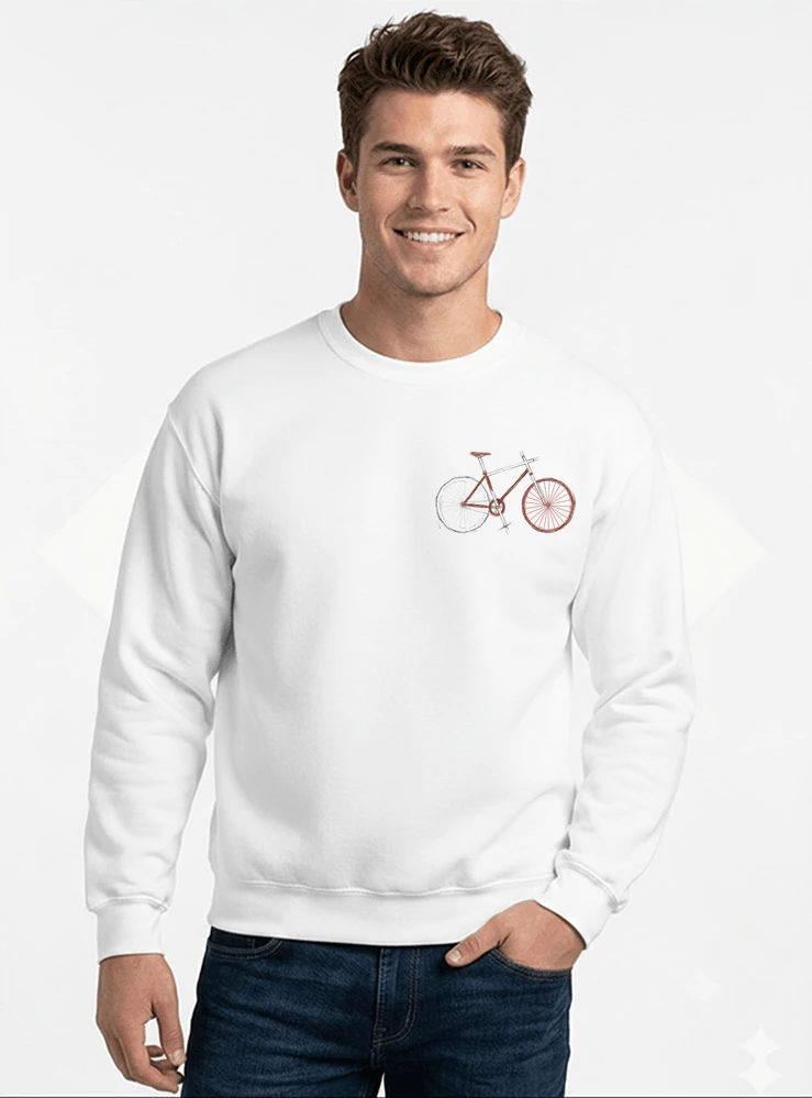 minimalist bike design fahrrad t shirt rennrad gravel mtb radfahrer shirt geschenk fr fahrradfahrer cycling sport outdoor freizeit sweatshirt mit rundhalsausschnitt white
