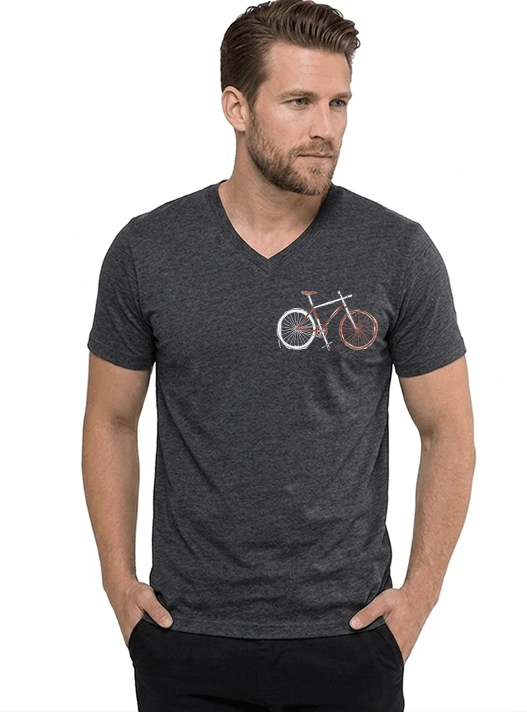 minimalist bike design fahrrad t shirt rennrad gravel mtb radfahrer shirt geschenk fr fahrradfahrer cycling sport outdoor freizeit t shirt mit v ausschnitt anthracite melange
