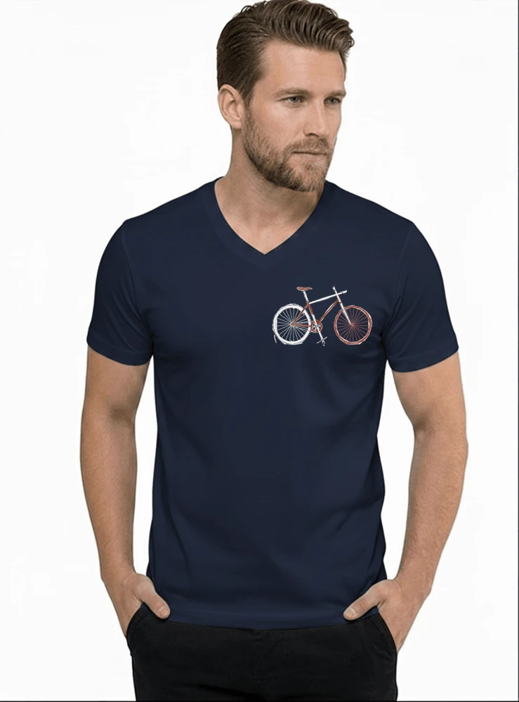 minimalist bike design fahrrad t shirt rennrad gravel mtb radfahrer shirt geschenk fr fahrradfahrer cycling sport outdoor freizeit t shirt mit v ausschnitt navy