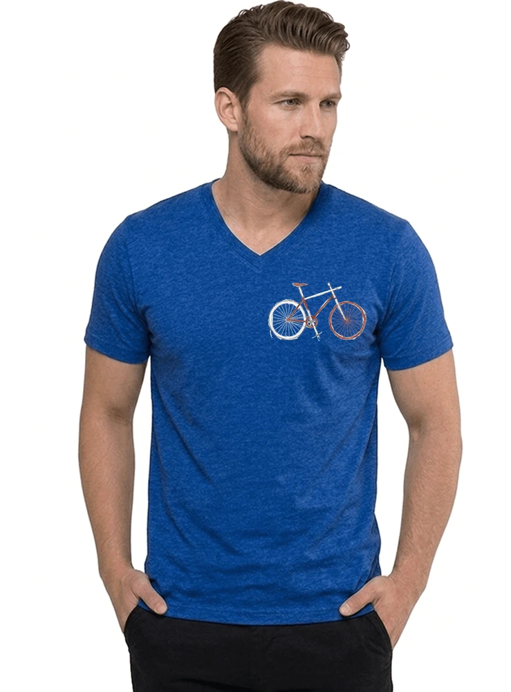 minimalist bike design fahrrad t shirt rennrad gravel mtb radfahrer shirt geschenk fr fahrradfahrer cycling sport outdoor freizeit t shirt mit v ausschnitt royal blue