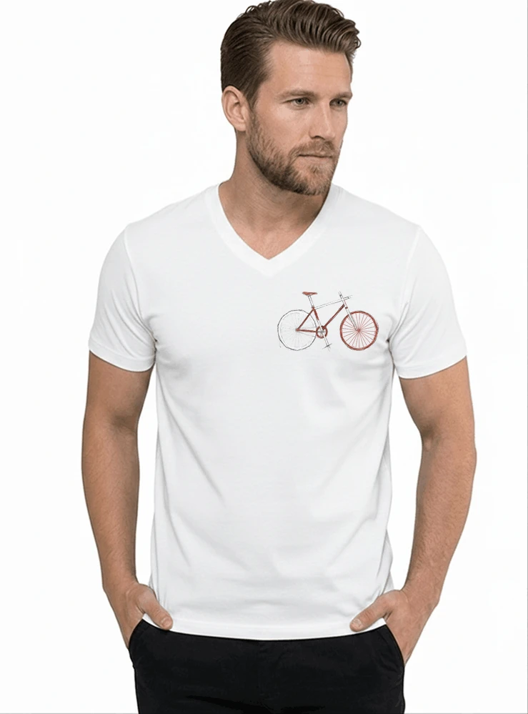 minimalist bike design fahrrad t shirt rennrad gravel mtb radfahrer shirt geschenk fr fahrradfahrer cycling sport outdoor freizeit t shirt mit v ausschnitt white