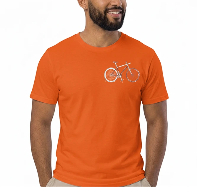 minimalist bike design fahrrad t shirt rennrad gravel mtb radfahrer shirt geschenk fr fahrradfahrer cycling sport outdoor freizeit t shirt orange