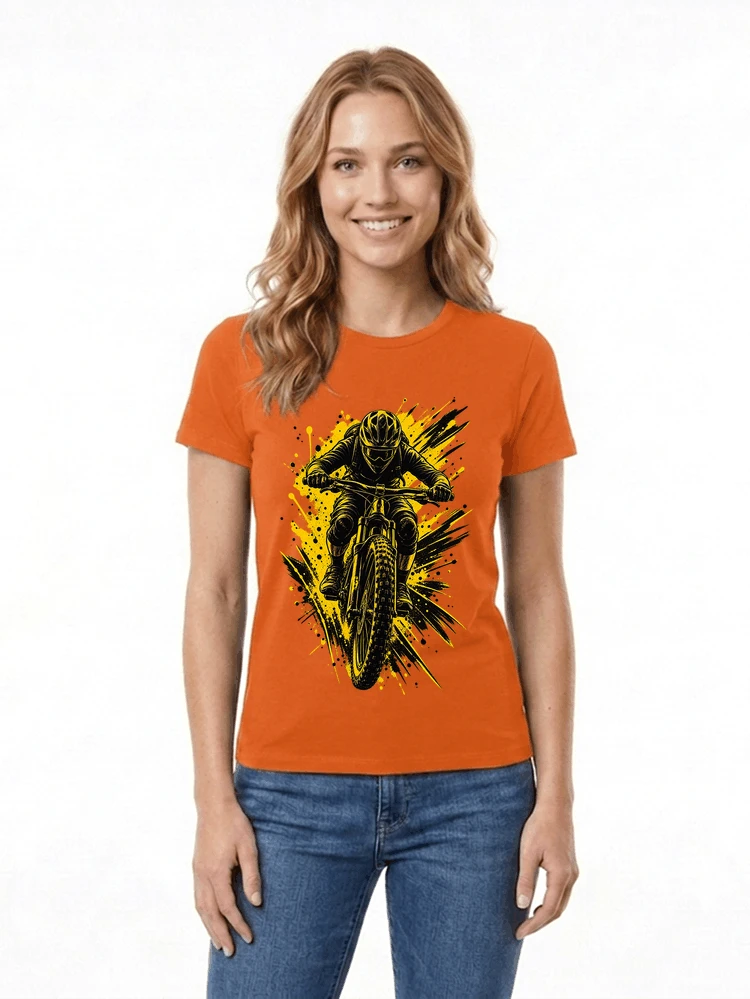 mountainbike grafik t shirt cooles mountainbike design shirt damen t shirt orange