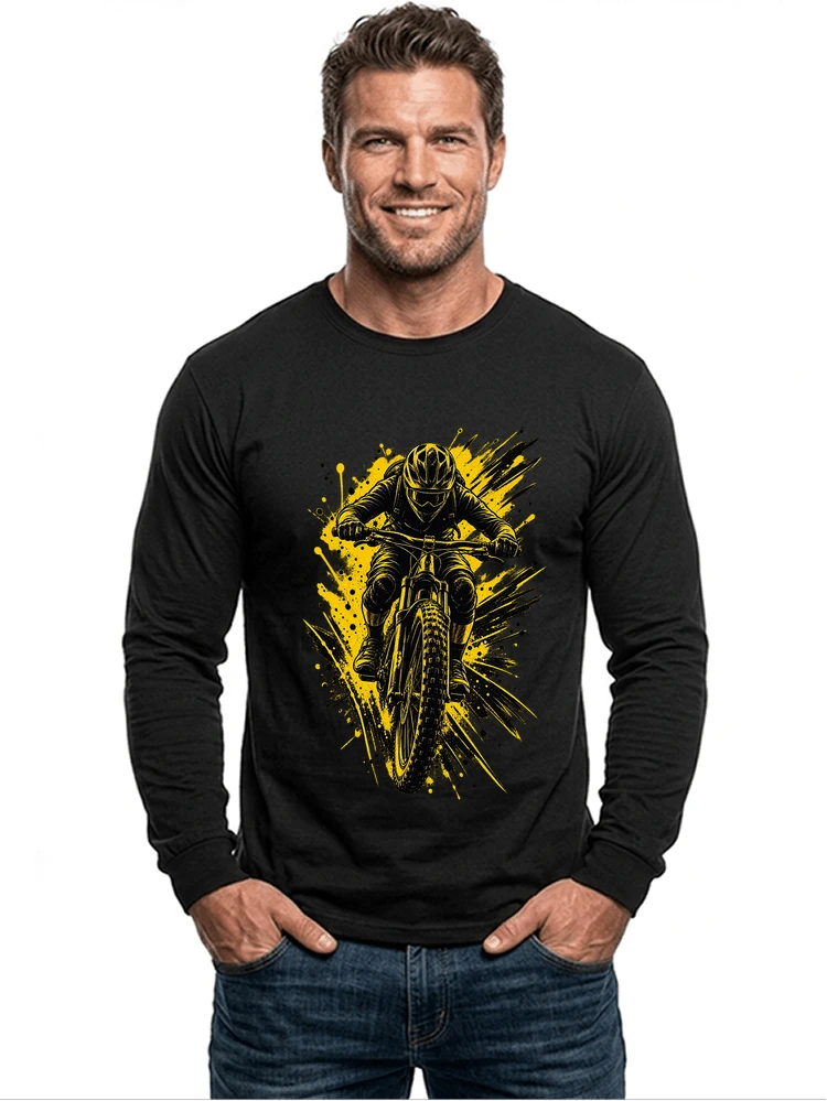 mountainbike grafik t shirt cooles mountainbike design shirt langarmshirt black