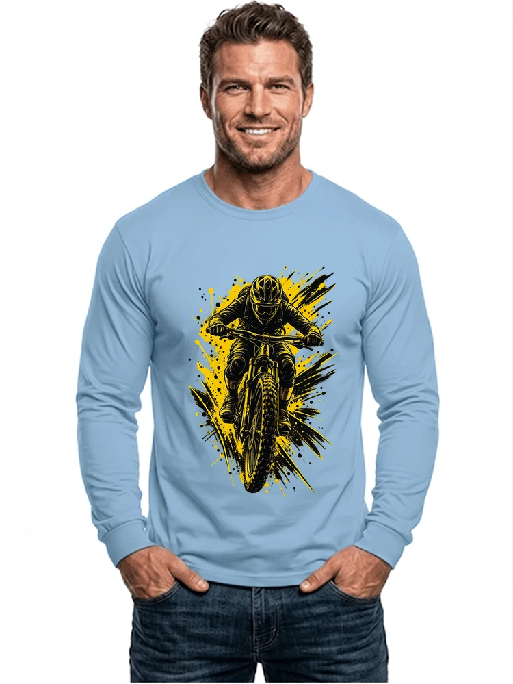 mountainbike grafik t shirt cooles mountainbike design shirt langarmshirt light blue