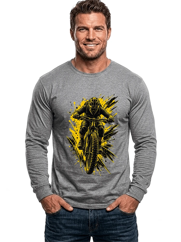 mountainbike grafik t shirt cooles mountainbike design shirt langarmshirt sport grey