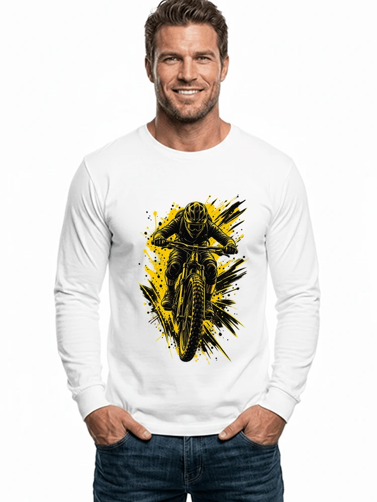 mountainbike grafik t shirt cooles mountainbike design shirt langarmshirt white