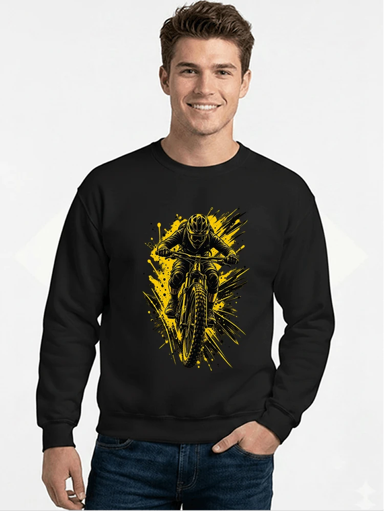 mountainbike grafik t shirt cooles mountainbike design shirt sweatshirt mit rundhalsausschnitt black