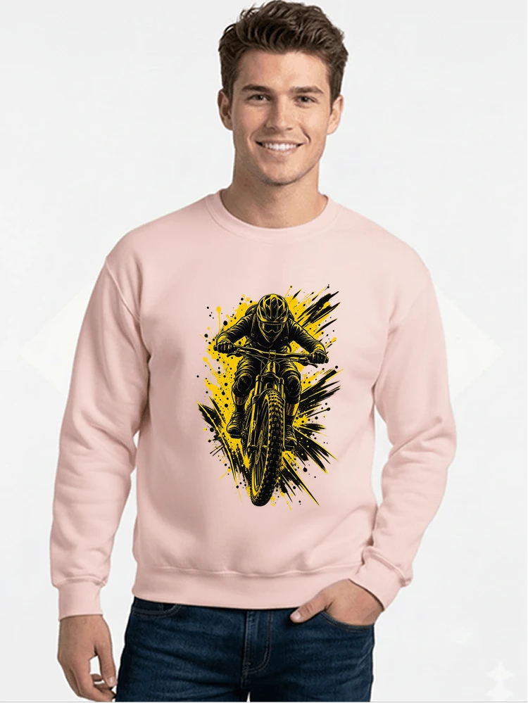 mountainbike grafik t shirt cooles mountainbike design shirt sweatshirt mit rundhalsausschnitt light pink