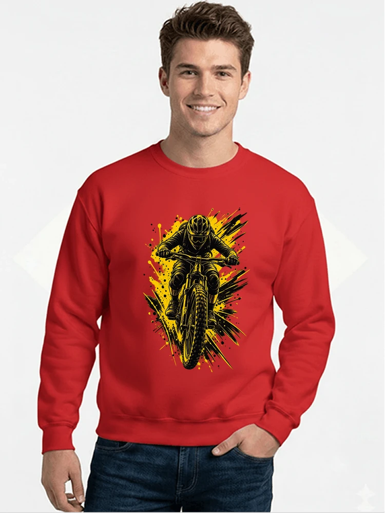 mountainbike grafik t shirt cooles mountainbike design shirt sweatshirt mit rundhalsausschnitt red