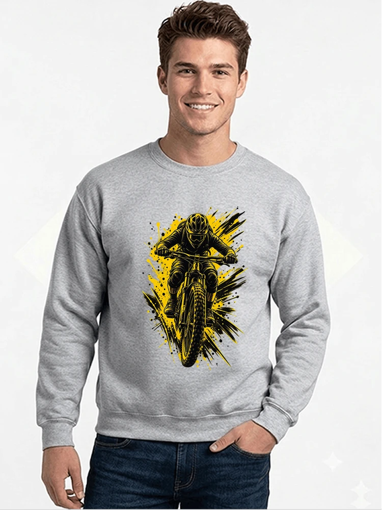 mountainbike grafik t shirt cooles mountainbike design shirt sweatshirt mit rundhalsausschnitt sport grey