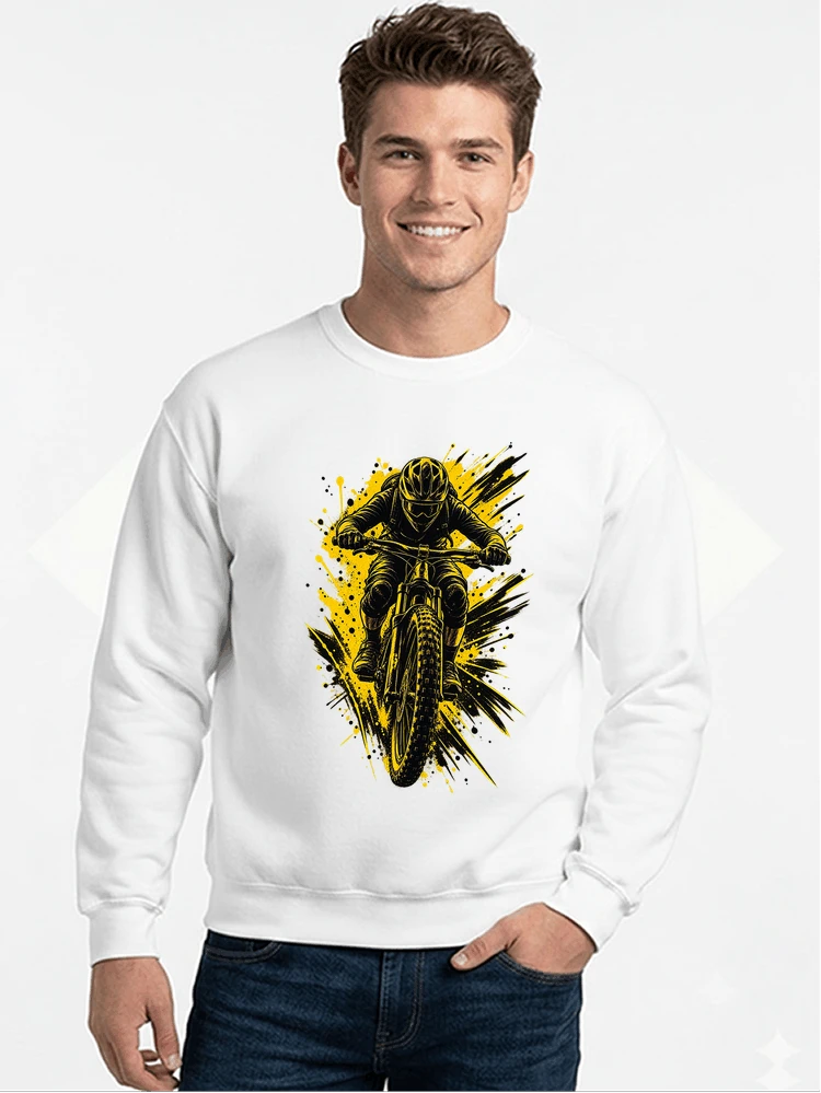 mountainbike grafik t shirt cooles mountainbike design shirt sweatshirt mit rundhalsausschnitt white