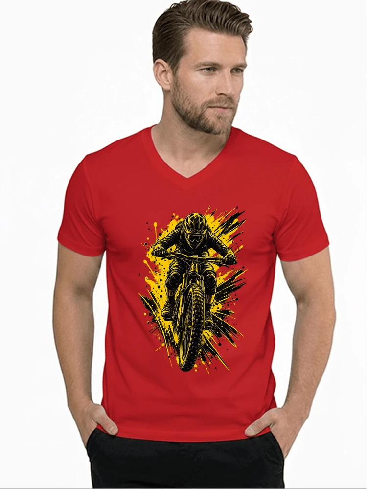 mountainbike grafik t shirt cooles mountainbike design shirt t shirt mit v ausschnitt red