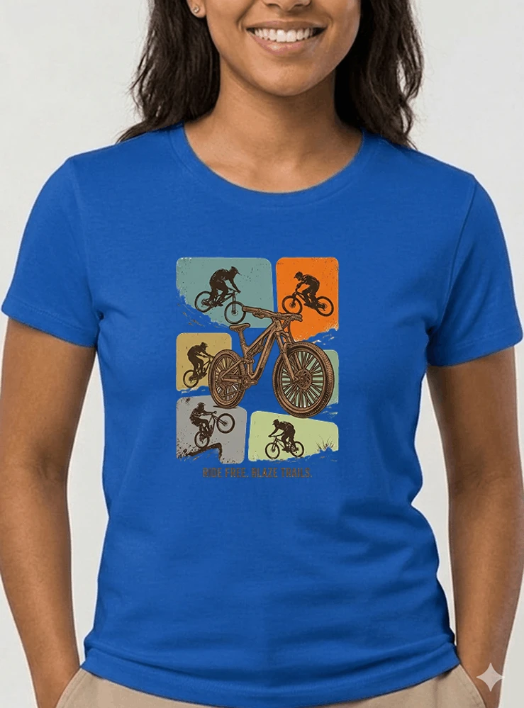mountainbike t shirt retro mtb fahrrad shirt cooles geschenk fr mountainbiker radfahrer unisex shirt damen t shirt royal blue