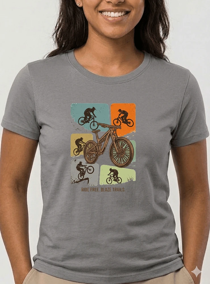 mountainbike t shirt retro mtb fahrrad shirt cooles geschenk fr mountainbiker radfahrer unisex shirt damen t shirt sport grey