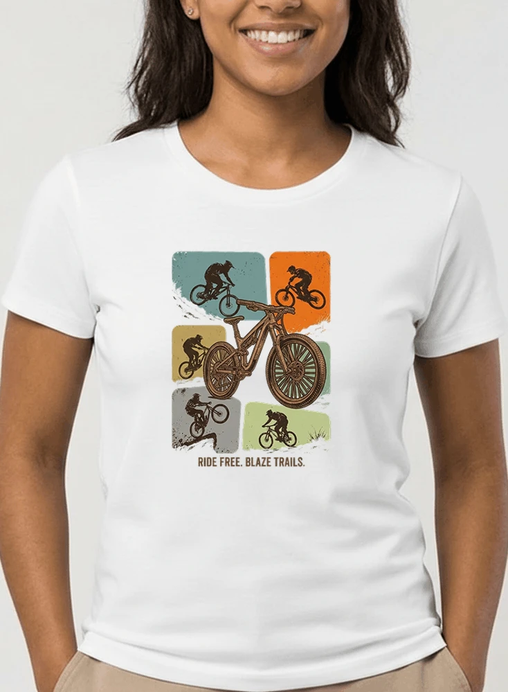 mountainbike t shirt retro mtb fahrrad shirt cooles geschenk fr mountainbiker radfahrer unisex shirt damen t shirt white