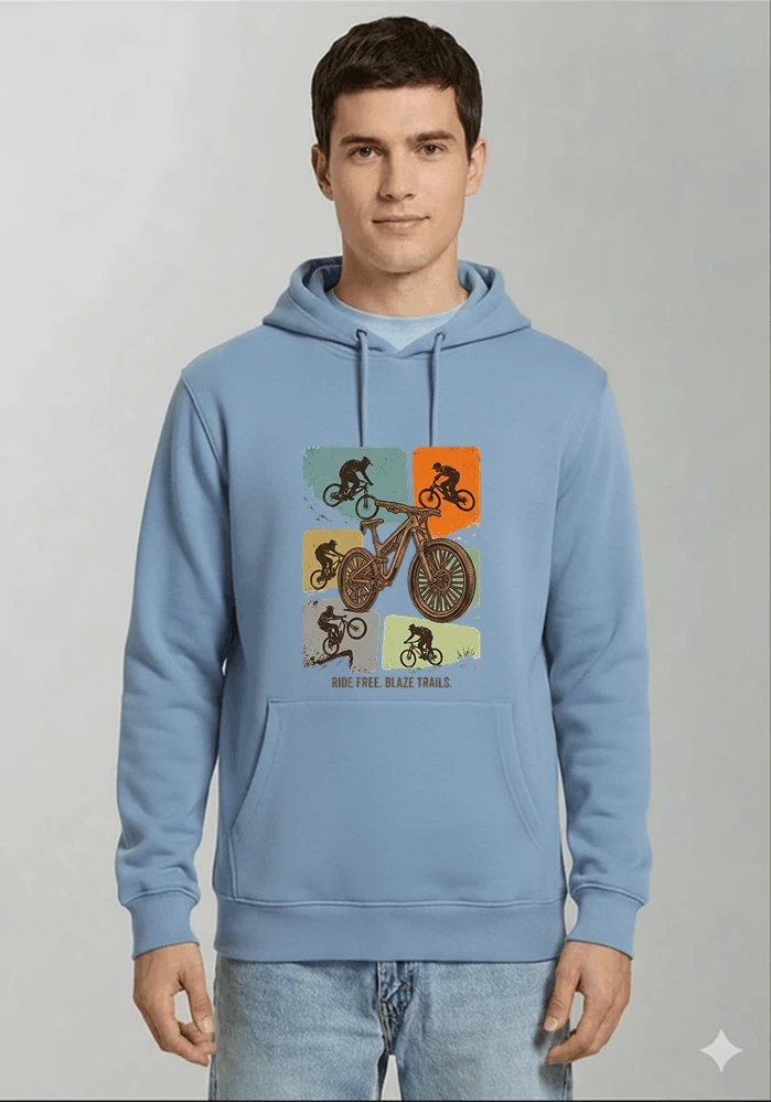 mountainbike t shirt retro mtb fahrrad shirt cooles geschenk fr mountainbiker radfahrer unisex shirt kapuzenpullover light blue