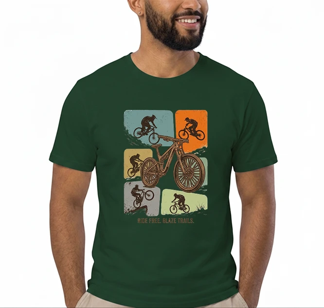 mountainbike t shirt retro mtb fahrrad shirt cooles geschenk fr mountainbiker radfahrer unisex shirt t shirt forest green