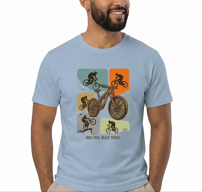 mountainbike t shirt retro mtb fahrrad shirt cooles geschenk fr mountainbiker radfahrer unisex shirt t shirt light blue