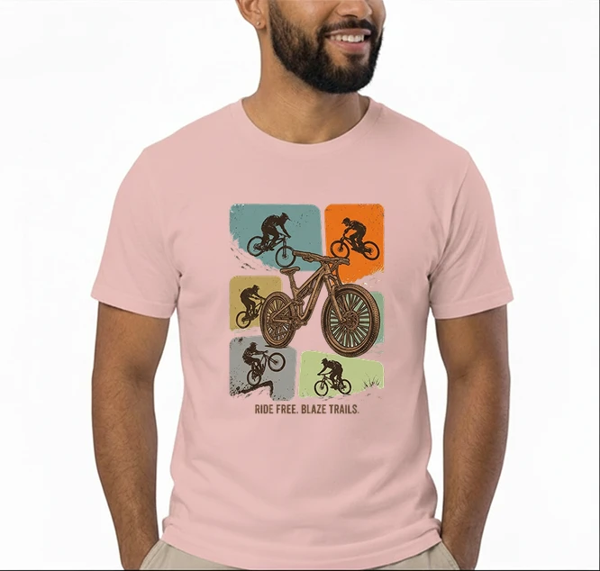 mountainbike t shirt retro mtb fahrrad shirt cooles geschenk fr mountainbiker radfahrer unisex shirt t shirt light pink