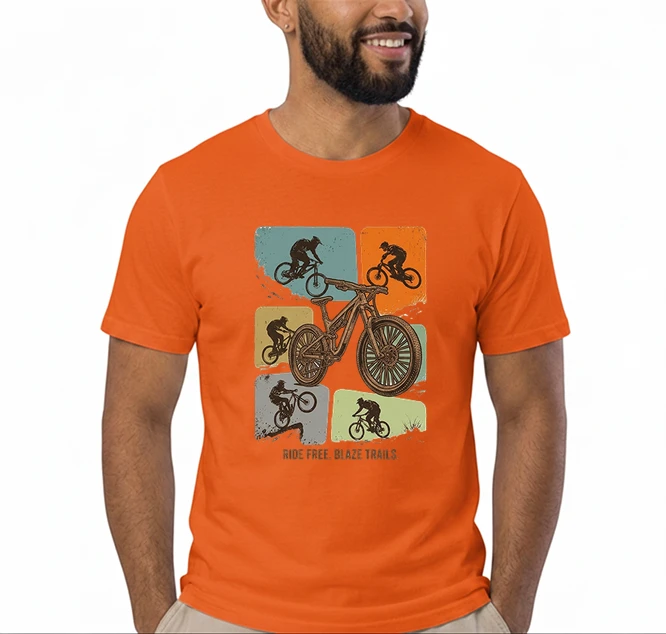 mountainbike t shirt retro mtb fahrrad shirt cooles geschenk fr mountainbiker radfahrer unisex shirt t shirt orange