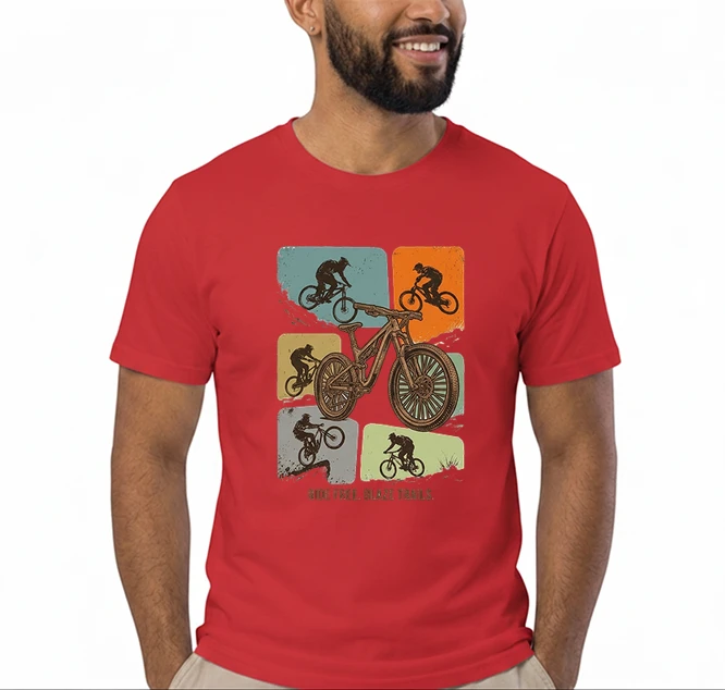 mountainbike t shirt retro mtb fahrrad shirt cooles geschenk fr mountainbiker radfahrer unisex shirt t shirt red