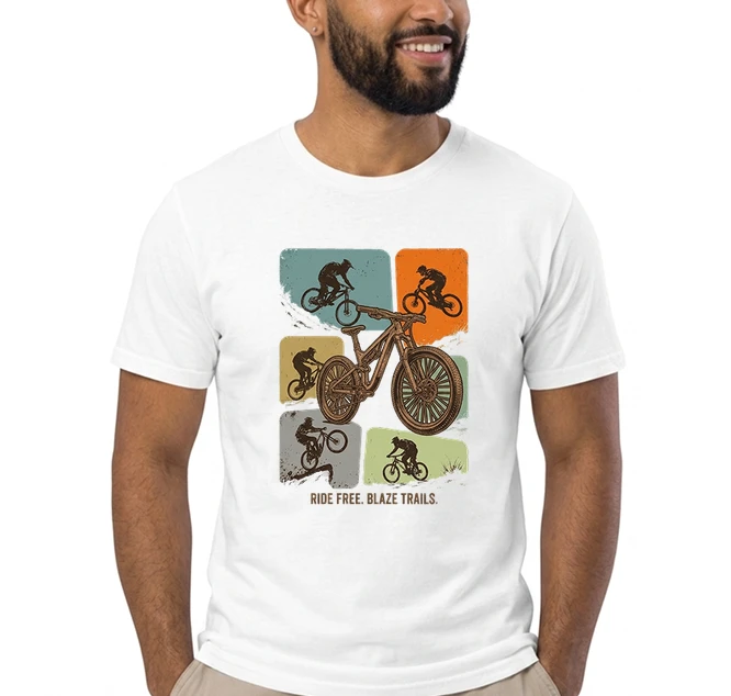 mountainbike t shirt retro mtb fahrrad shirt cooles geschenk fr mountainbiker radfahrer unisex shirt t shirt white