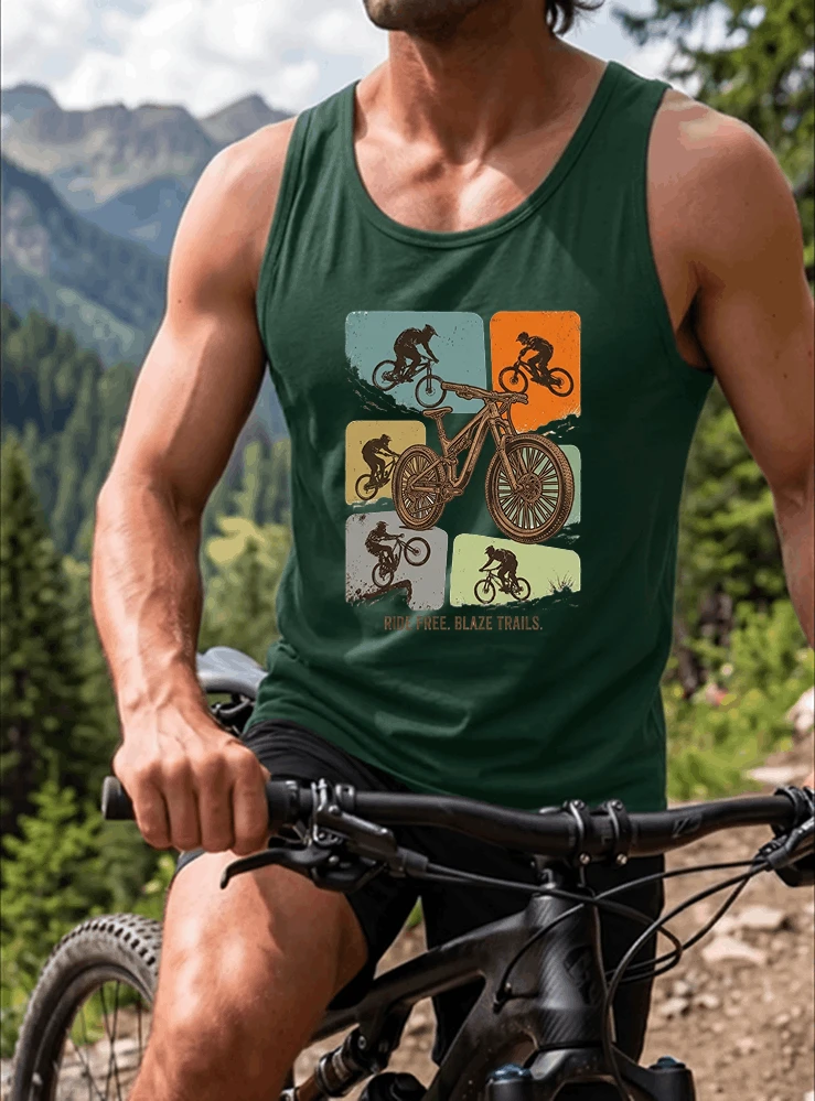 mountainbike t shirt retro mtb fahrrad shirt cooles geschenk fr mountainbiker radfahrer unisex shirt tanktop forest green