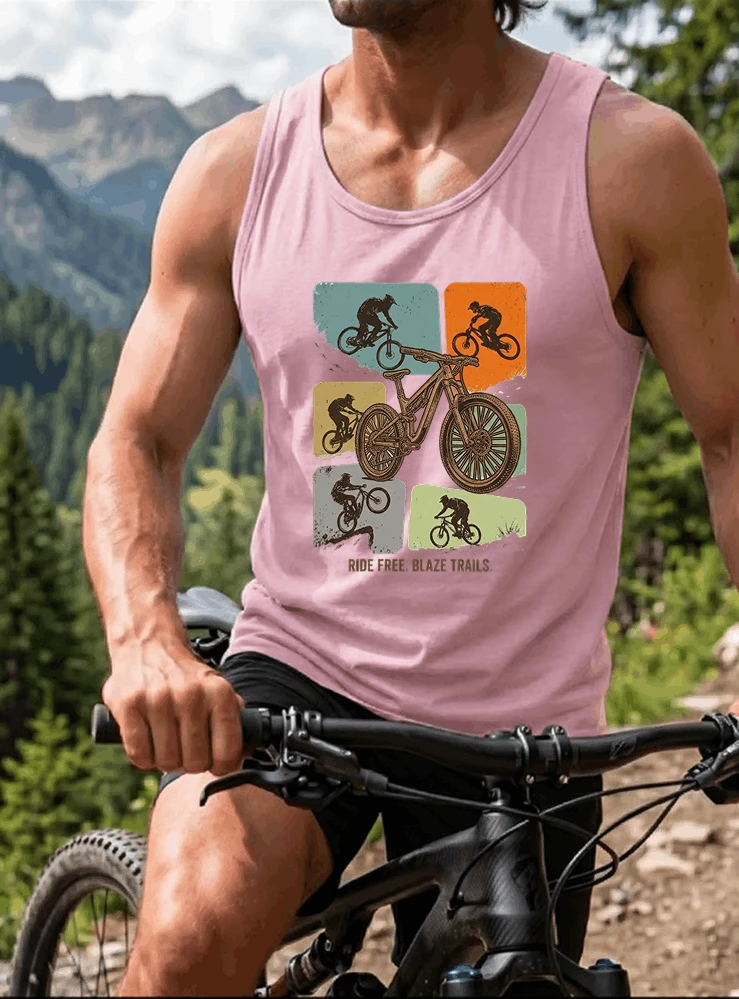 mountainbike t shirt retro mtb fahrrad shirt cooles geschenk fr mountainbiker radfahrer unisex shirt tanktop light pink