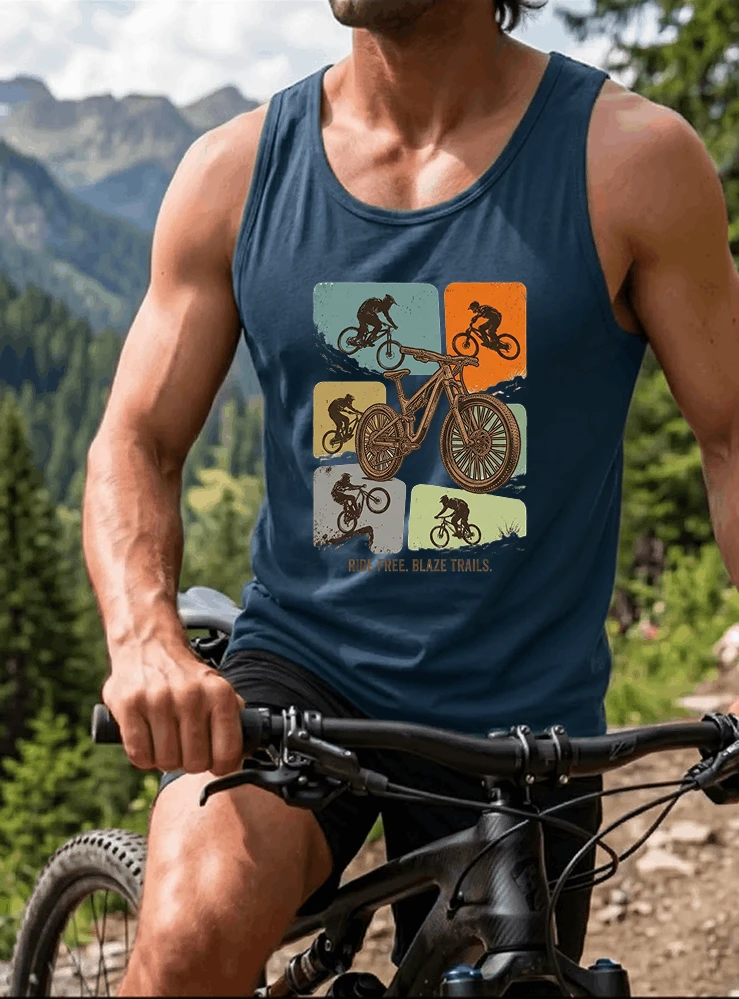 mountainbike t shirt retro mtb fahrrad shirt cooles geschenk fr mountainbiker radfahrer unisex shirt tanktop navy