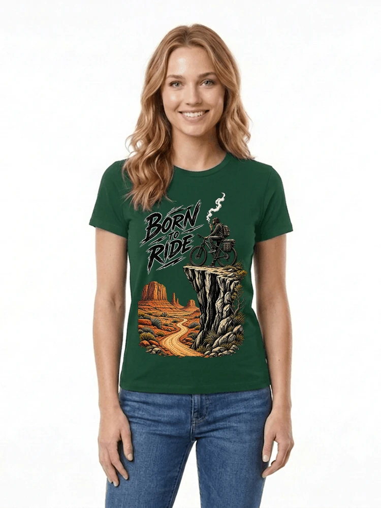 mtb abenteuer t shirt bikepacking outdoor radfahrer geschenk damen t shirt forest green