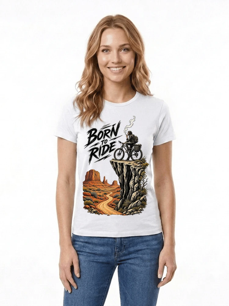 mtb abenteuer t shirt bikepacking outdoor radfahrer geschenk damen t shirt white