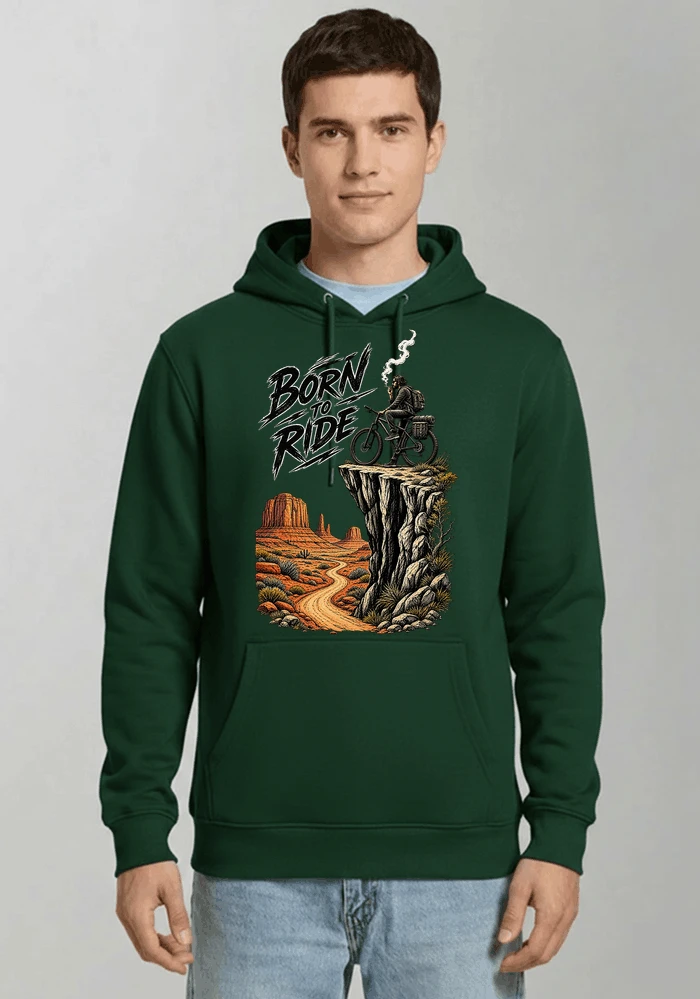 mtb abenteuer t shirt bikepacking outdoor radfahrer geschenk kapuzenpullover forest green