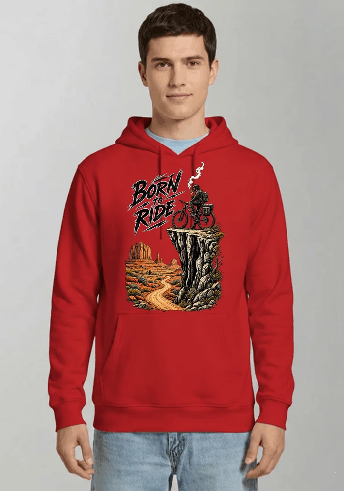 mtb abenteuer t shirt bikepacking outdoor radfahrer geschenk kapuzenpullover red