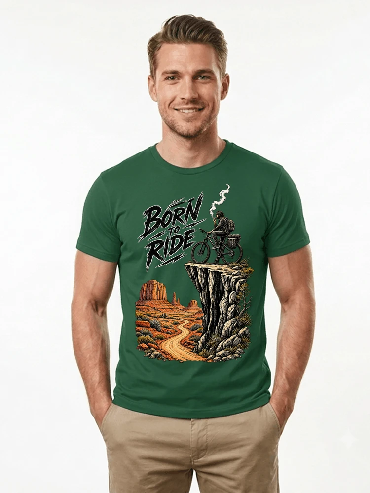 mtb abenteuer t shirt bikepacking outdoor radfahrer geschenk t shirt forest green
